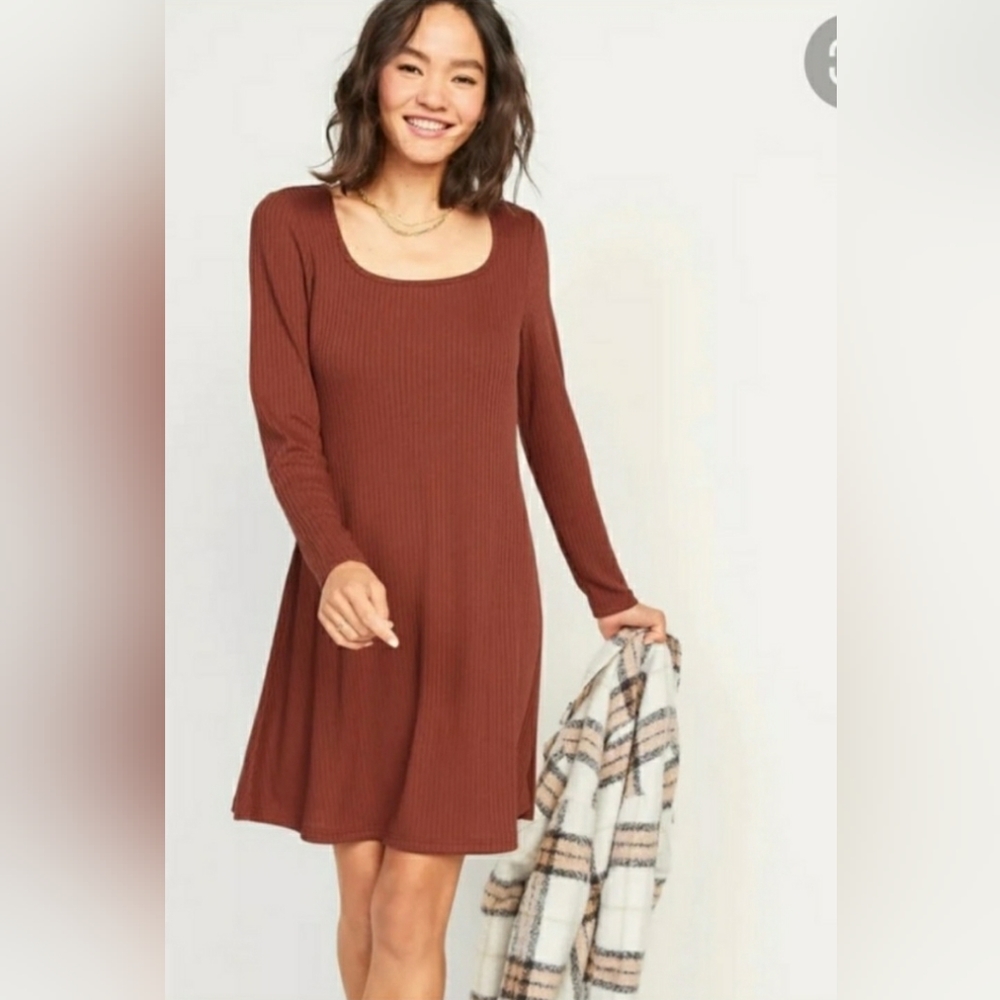 NWT Old Navy Long Sleeve A-line Knit Dress